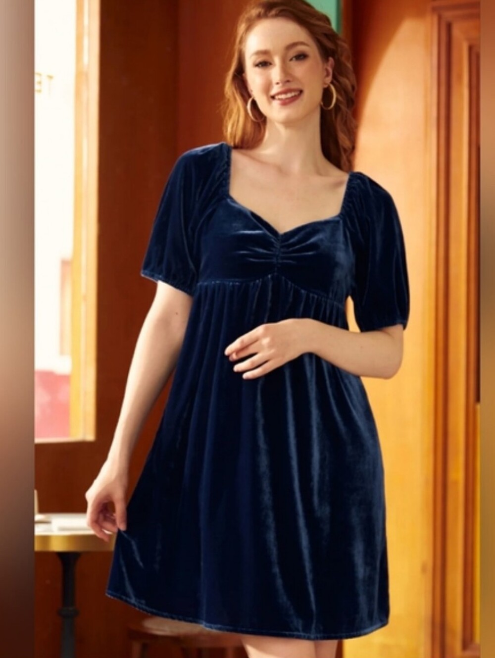 NWT Modcloth Blue velvet cocktail dress